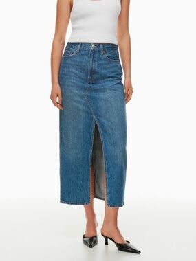 Denim Forum The 90’s Vintage Denim Maxi Skirt